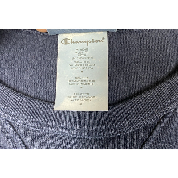 Champion Shirt Womens Medium Navy Red Reverse Weave Short Sleeve - Picture 7 of 9